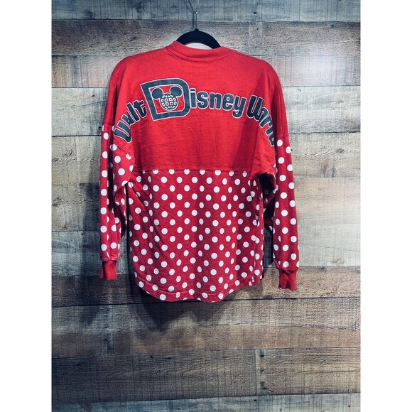 Disney Shirt Womens X-Small Red Spirit Jersey Minne Mouse Polka Dot World Resort - Picture 4 of 8
